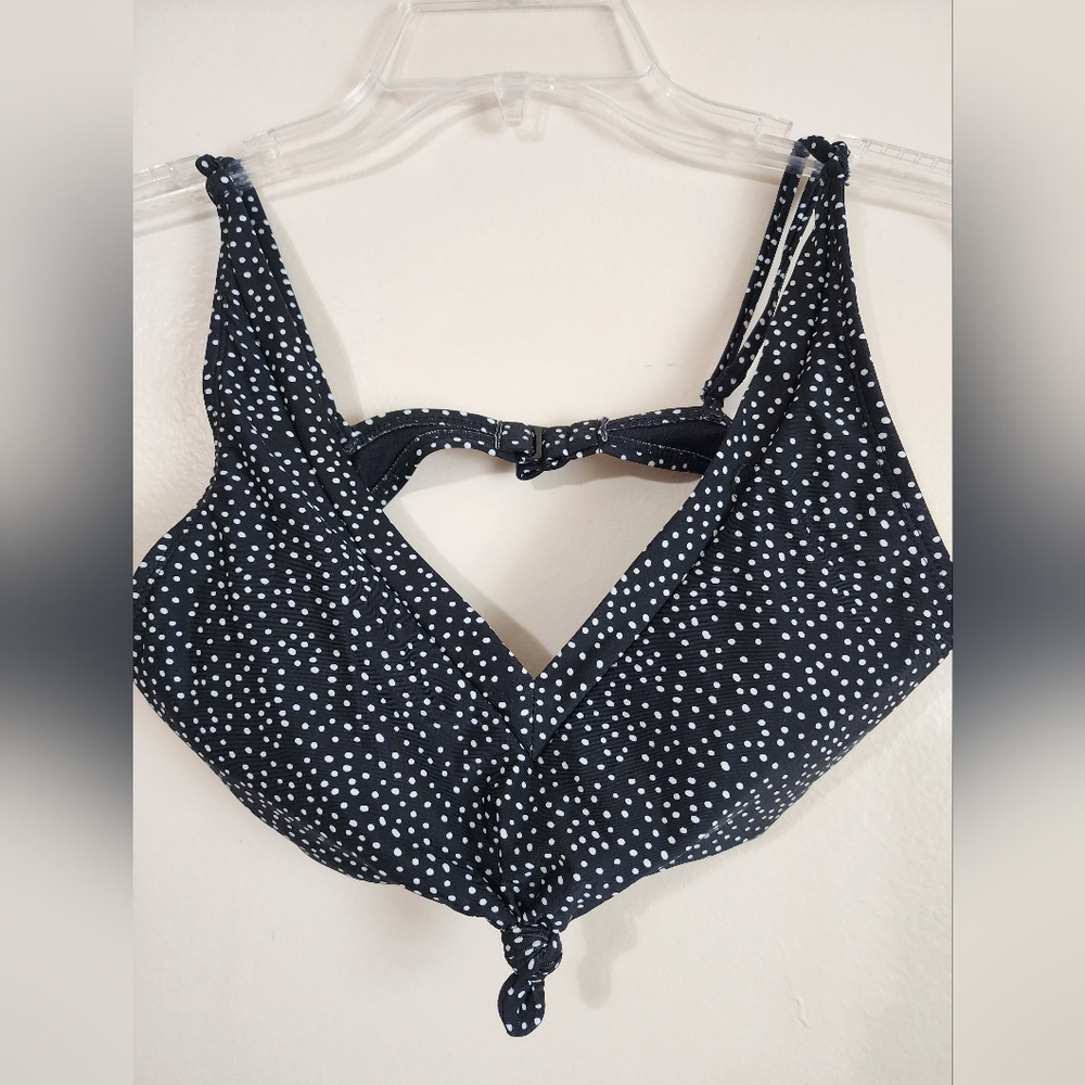 Black and White Polka Dot Bikini Top